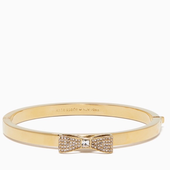 🎀 Kate Spade ♠️ Ready Set Bow Gold Tone Bracelet - Picture 6 of 8